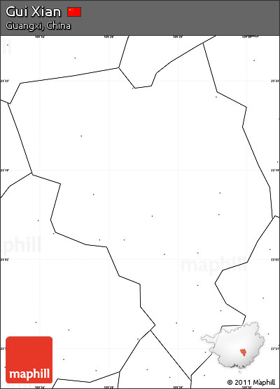 Blank Simple Map of Gui Xian, no labels