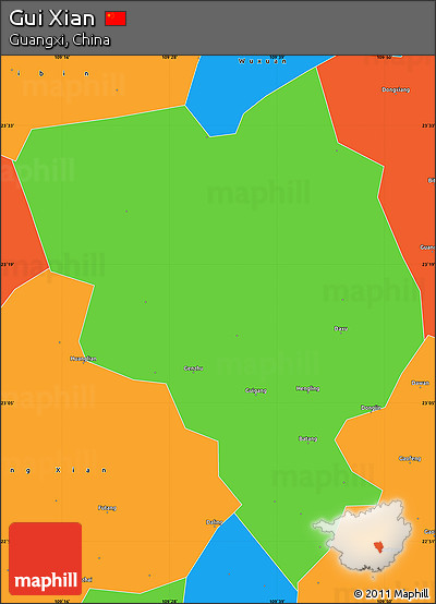 Political Simple Map of Gui Xian