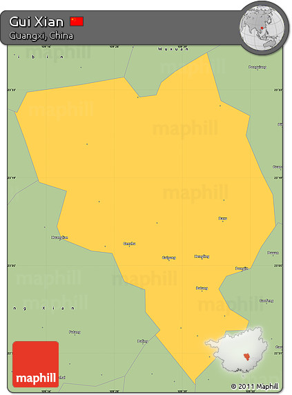Savanna Style Simple Map of Gui Xian