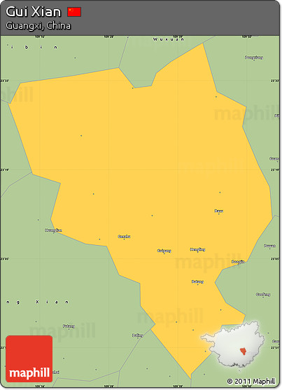 Savanna Style Simple Map of Gui Xian