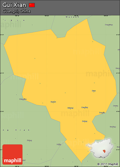 Savanna Style Simple Map of Gui Xian