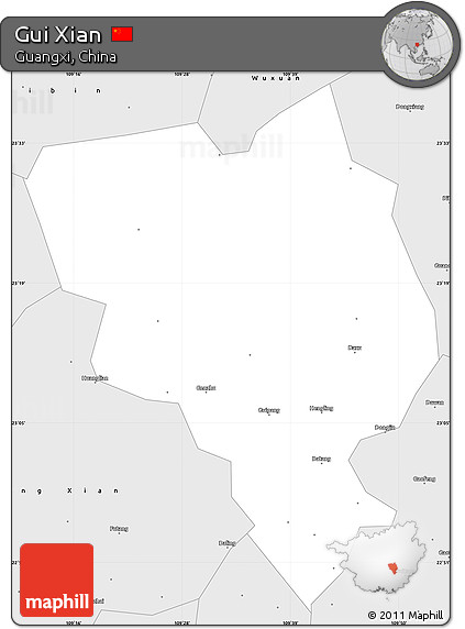 Silver Style Simple Map of Gui Xian