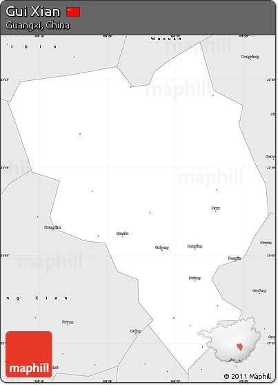 Silver Style Simple Map of Gui Xian