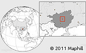 Blank Location Map of Heshan Shi, highlighted country, highlighted parent region