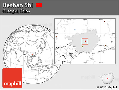 Blank Location Map of Heshan Shi, highlighted parent region