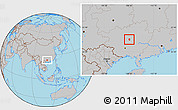 Gray Location Map of Heshan Shi