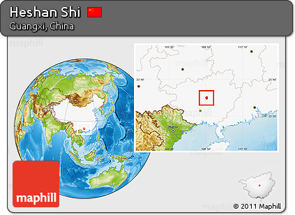 Physical Location Map of Heshan Shi, highlighted country