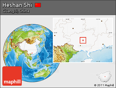 Physical Location Map of Heshan Shi, highlighted country