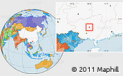 Political Location Map of Heshan Shi, highlighted country