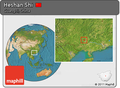 Satellite Location Map of Heshan Shi