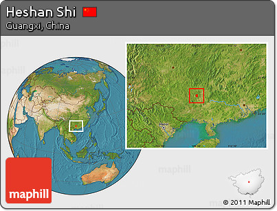 Satellite Location Map of Heshan Shi