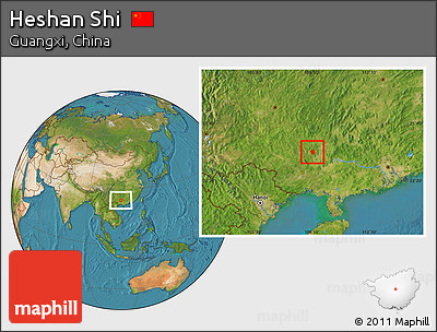 Satellite Location Map of Heshan Shi