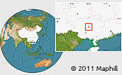 Satellite Location Map of Heshan Shi, highlighted country