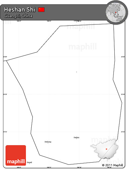 Blank Simple Map of Heshan Shi