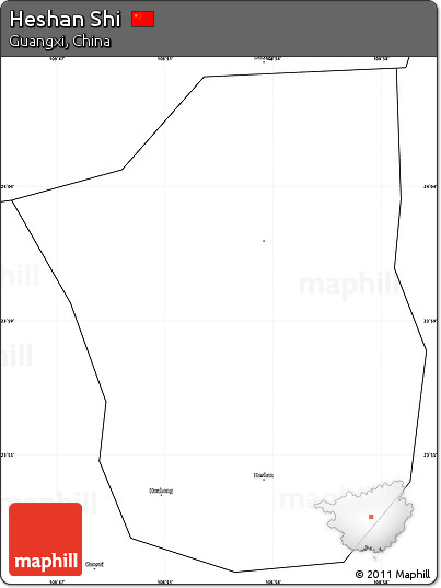 Blank Simple Map of Heshan Shi