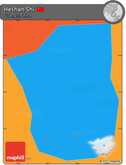 Political Simple Map of Heshan Shi