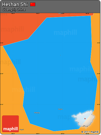 Political Simple Map of Heshan Shi