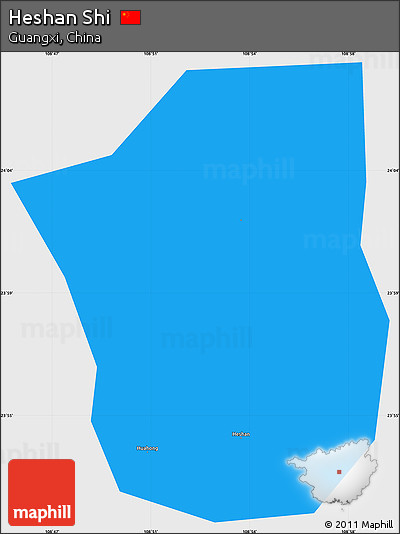 Political Simple Map of Heshan Shi, single color outside