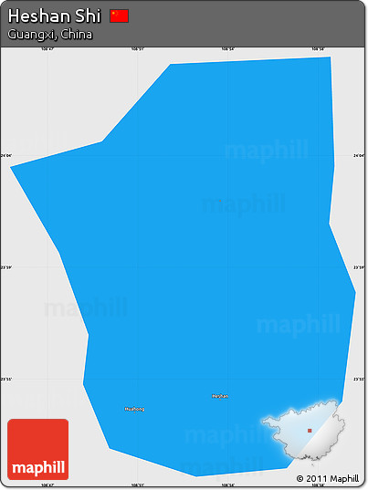 Political Simple Map of Heshan Shi, single color outside