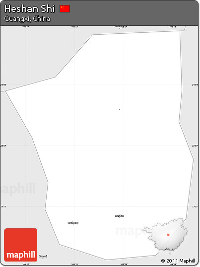 Silver Style Simple Map of Heshan Shi