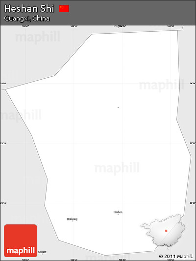 Silver Style Simple Map of Heshan Shi