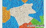 Shaded Relief Map of Leye, political outside