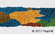 Political Panoramic Map of Leye, darken