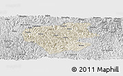 Shaded Relief Panoramic Map of Leye, desaturated