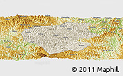 Shaded Relief Panoramic Map of Leye, physical outside