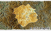 Physical 3D Map of Lingyun, darken