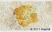 Physical 3D Map of Lingyun, lighten