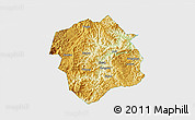 Physical 3D Map of Lingyun, single color outside
