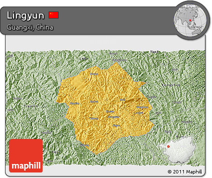 Savanna Style 3D Map of Lingyun