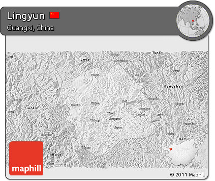 Silver Style 3D Map of Lingyun