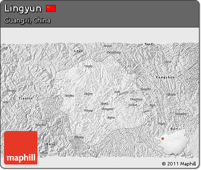 Silver Style 3D Map of Lingyun
