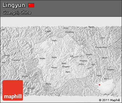 Silver Style 3D Map of Lingyun