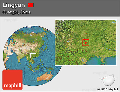 Satellite Location Map of Lingyun