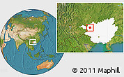 Satellite Location Map of Lingyun, highlighted parent region