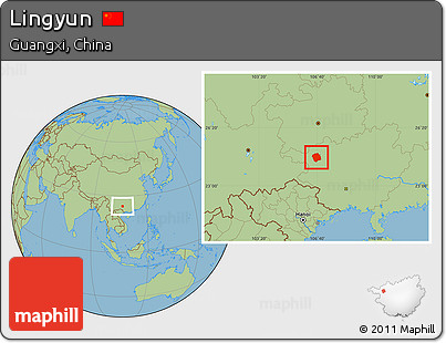 Savanna Style Location Map of Lingyun