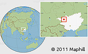 Savanna Style Location Map of Lingyun, highlighted parent region