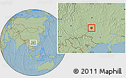 Savanna Style Location Map of Lingyun, hill shading