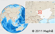 Shaded Relief Location Map of Lingyun, highlighted parent region