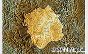 Physical Map of Lingyun, darken