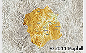 Physical Map of Lingyun, lighten, semi-desaturated
