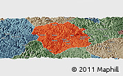 Political Panoramic Map of Lingyun, semi-desaturated