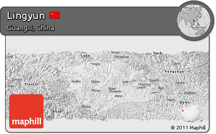 Silver Style Panoramic Map of Lingyun