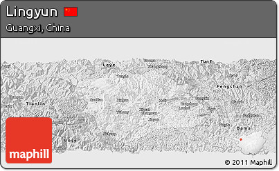 Silver Style Panoramic Map of Lingyun