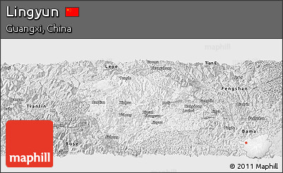 Silver Style Panoramic Map of Lingyun