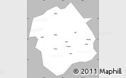 Gray Simple Map of Lingyun, single color outside