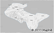 Gray 3D Map of Liujiang, single color outside